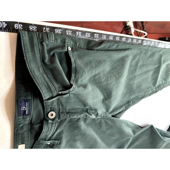 AG The Prima Mid-Rise Cigarette Pants Women’s 30R Forest Green Stretch Velvet - Picture 13 of 15